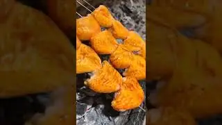 Famous Chinese street food - Yummy BBQ chicken butt skewers #Shorts