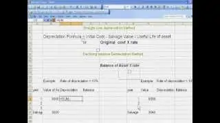 Use of SLN and DB Formula in Ms Excel