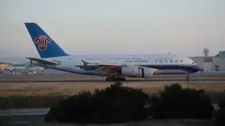 DOUBLE HEAVY ACTION!! China Southern A380 Landing and Turkish 777 Departing LAX