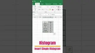 Insert Simple Histogram in Excel #shorts #shortvideo