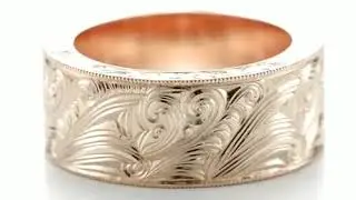 Custom Rose Gold Hand Engraved Wedding Band