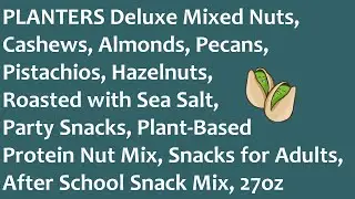 PLANTERS Deluxe Mixed Nuts, Roasted with Sea Salt, Protein Nut Mix, Snacks for Adults, 27oz