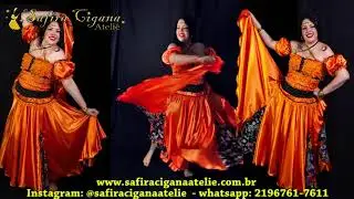 Roupas Ciganas   Gypsy Clothing   La Roupa Gitana  Laranja com Preto