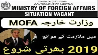 Ministry of Foreign Affairs jobs 2019 | Latest jobs For males and females