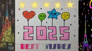 2025 New Year Coloring page: #happynewyear #newyear2025 #2025 #ytvideo #2025wishes