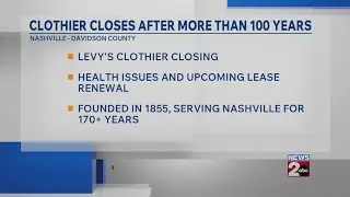 Levy's Clothier to close after 171 years of business in Nashville