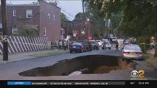 Storm leaves Bronx street with gaping sinkhole