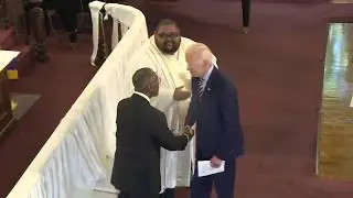Joe Biden visiting a black church. Following the Democrat Handbook to the tee.