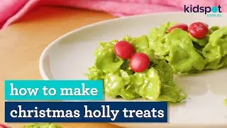 Marshmallow Holly Treats | Family Christmas Recipes | Kidspot