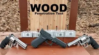 Тест на проникновение в твердое литое дерево &mdash; .357 Magnum, .44 Magnum, .45 ACP, .44 Special и .45 Super