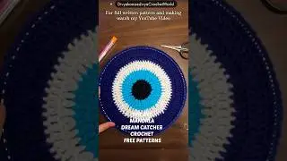 Evil eye 🪬 🧿 dream 😴 catcher crochet 🧶free pattern #crochet #dreamcatcher #evileye#crochetshorts