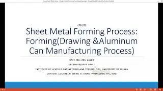 Sheet Metal Forming Process  Forming(Drawing)