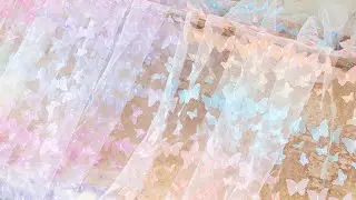 Ombre Neon Color 3D Butterfly Mesh Fabric by the Yard 30153