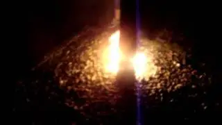 Playing golf with a burning tennisball