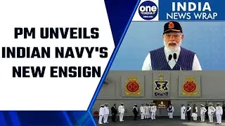 PM Modi unveils Indian Navy&rsquo;s new ensign after commissioning INS Vikrant | Oneindia News*News