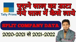 How to Split TALLY PRIME Data for New Financial Year How to make entry on changing financial year...