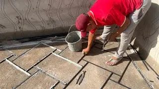 طريقة تعمار لاموزيك سطح أسمنت اسود