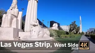 Las Vegas Strip Walking Tour, West Side, Northbound, 2019 4K