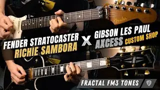 Guitar Face-Off: Fender Richie Sambora Strat vs Gibson Les Paul Axcess | Fractal FM3 Tones & Jam