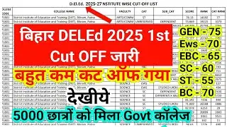deled mein kitne number par sarkari college milega Bihar d.el.ed government colleges cut off 2026