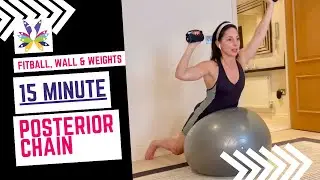 FitBall, Weights & Wall Pilates Workout (15 mins) #pilates #fitball #posteriorchain