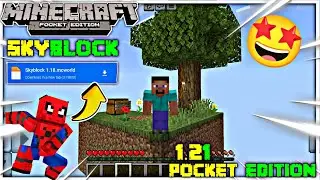 How To Download Sky block in Minecraft Pe 1.21 || Best Sky Block Map Download In MCPE