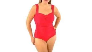 Delta Burke Solids Plus Size Shirred Mio 1PC | SwimOutlet.com