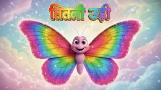 Titli Udi 🦋 | Colorful Butterfly Hindi Rhyme | 3D Kids Animation | Nursery Poem|Baby book 