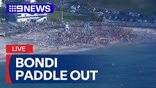 #LIVE: Crowds gather for paddle-out tribute to Bondi victims | 9 News Australia