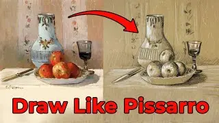 How to Draw Pissarro&rsquo;s Still Life with Apples and Pitcher | Pencil Drawing