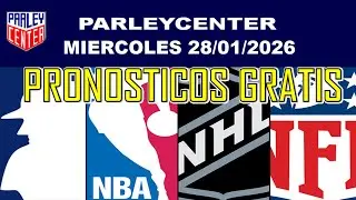 PRONOSTICOS  NFL, NHL Y NBA  PARA HOY LOGROS MIERCOLES 28/01/2026 🔥PARLEY GRATIS🔥