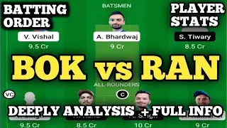 BOK vs RAN Dream11 Team ! BOK vs RAN Dream11 ! BOK vs RAN ! bok vs ran Dream11 prediction ! bok ran