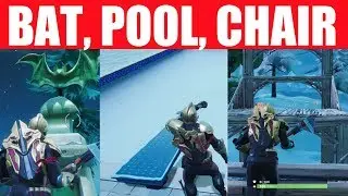 Dance in Front of Bat Statue, in a Way Above Ground Pool, & on a Seat for Giants - Fortnite