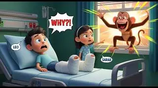 Leo in the Hospital After the Monkey Prank! 😂 Funny Kids Cartoon Story | Short Animation