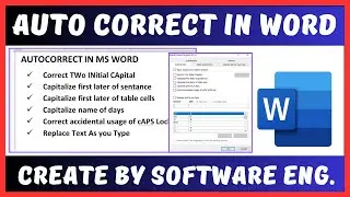 Ms Word - Auto Correct Features | Auto Correct Feature in Microsoft Word | Auto Correct in Word