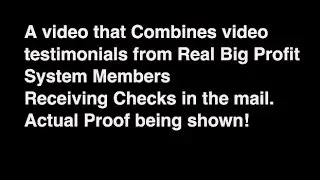 Big Profit System Multiple Actual Checks Video