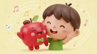Crunchy Apple song 🍎| Learn fruits & healthy eating | Kids nursery rhymes