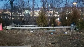 Knocked Down Cantilever Remains + A train