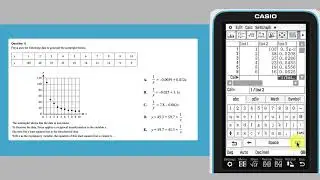 General Maths with ClassPad – determining a least squares regression line (data transformation)