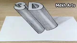 3D Drawing on Paper with Text Very Easy Tricks || Easy and Simple 3D Real Optical Illusion Mdkharts 
