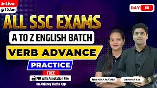 SSC English | Verb Advance Practice  | A to Z Batch | Day-50 | All SSC Exams | Rashika ma'am