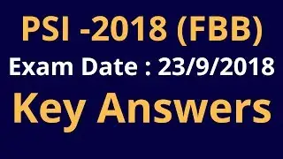 PSI 2018 Question Paper and KEY Answers