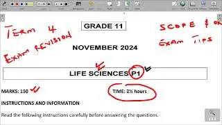 Life Sciences Grade 11 Term 4 - P1 Nov exam Guide