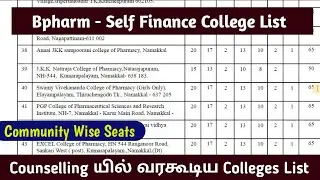 Bpharm Self Finance Colleges List 2022 |Bpharm Colleges List |Nursesprofile