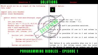 Programming Riddles💡 | Episode 1 - Solutions | Random Class | Java