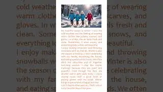 ❄️ My Favorite Season &ndash; Easy English Paragraph | Learn to Speak English #EnglishWithSubtitles
