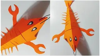 DIY : Moving Shrimp 🍤 Paper Craft 🐟🐠Moving Fish Paper Craft ideas 🦐Moving Prawn 🦐 Paper Craft 💡