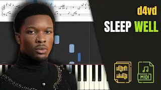 d4vd - Sleep Well - [Piano Tutorial] (Synthesia) (Download MIDI + PDF Scores)