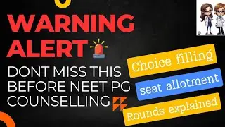 Details of rounds in NEET-PG counselling 2024|Free exit|Forfeiture of fees|Round1|Round2|Stray Round