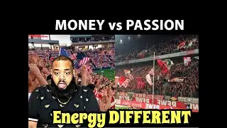 AMERICAN REACTS to WILD Football Fans and Atmosphere USA vs Europe